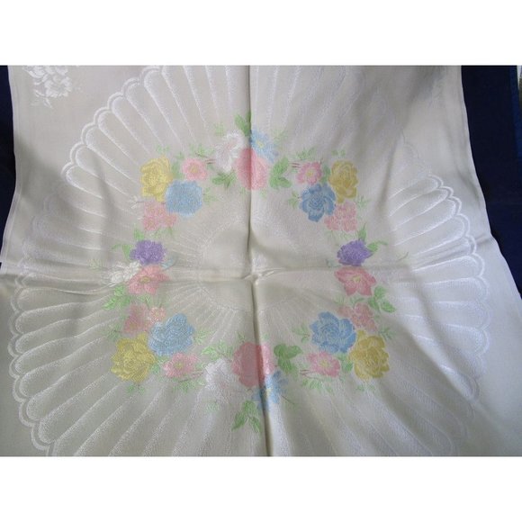 Dove Gray Cotton Rayon Blend Hand Colored Damask Floral Dinner Napkins Five - Picture 2 of 16